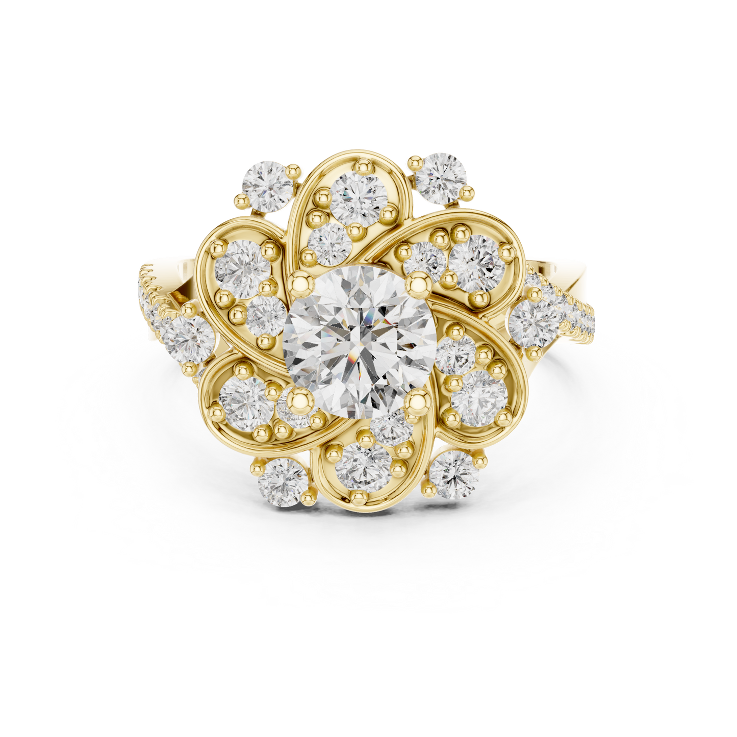 Round Halo Lab Grown Diamond Ring