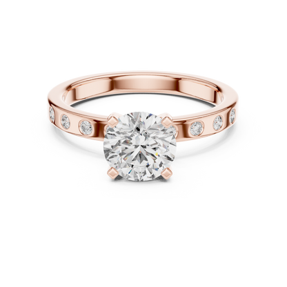 Round Side Stone Lab Grown Diamond Ring