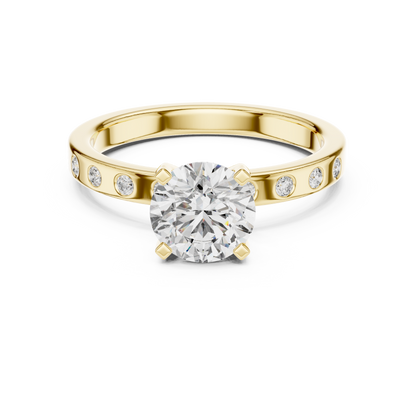 Round Side Stone Lab Grown Diamond Ring