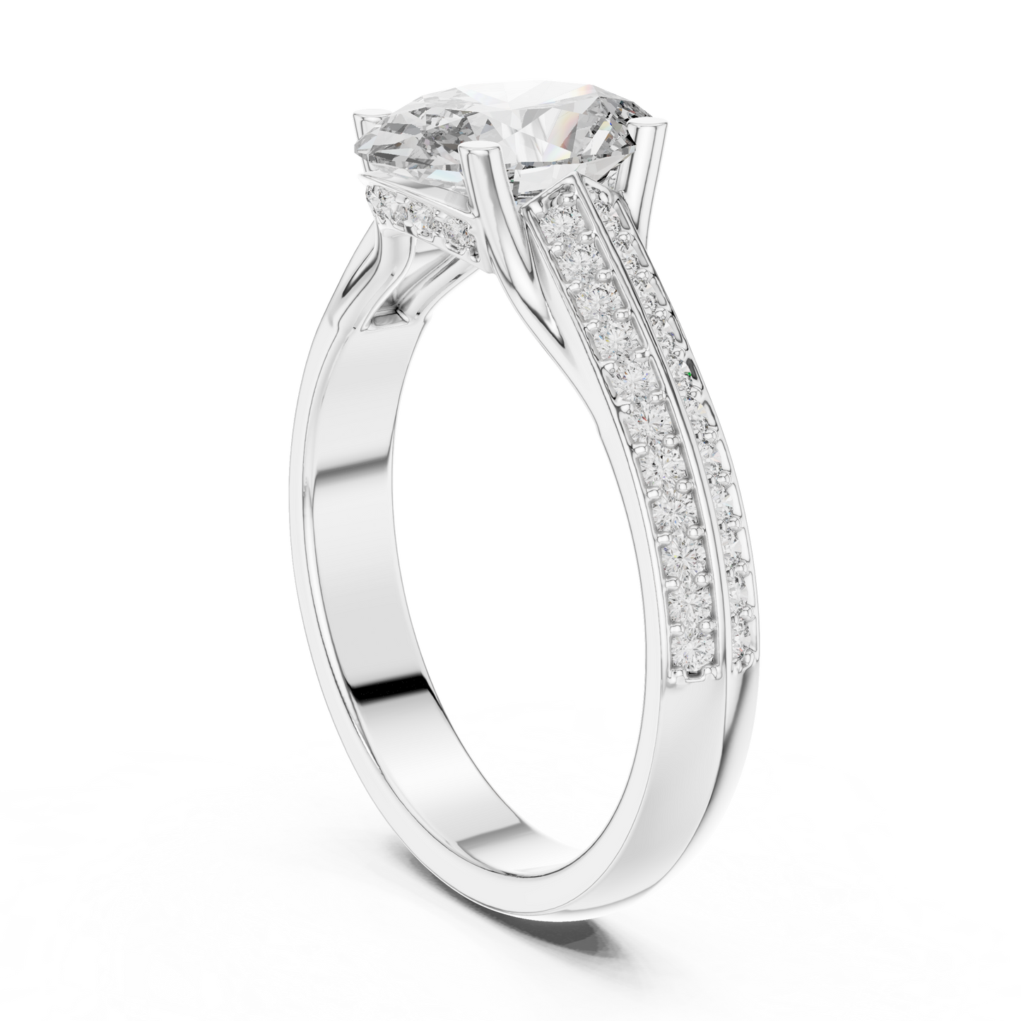 Mixed Shape Lab Grown Diamond Side Stone Ring