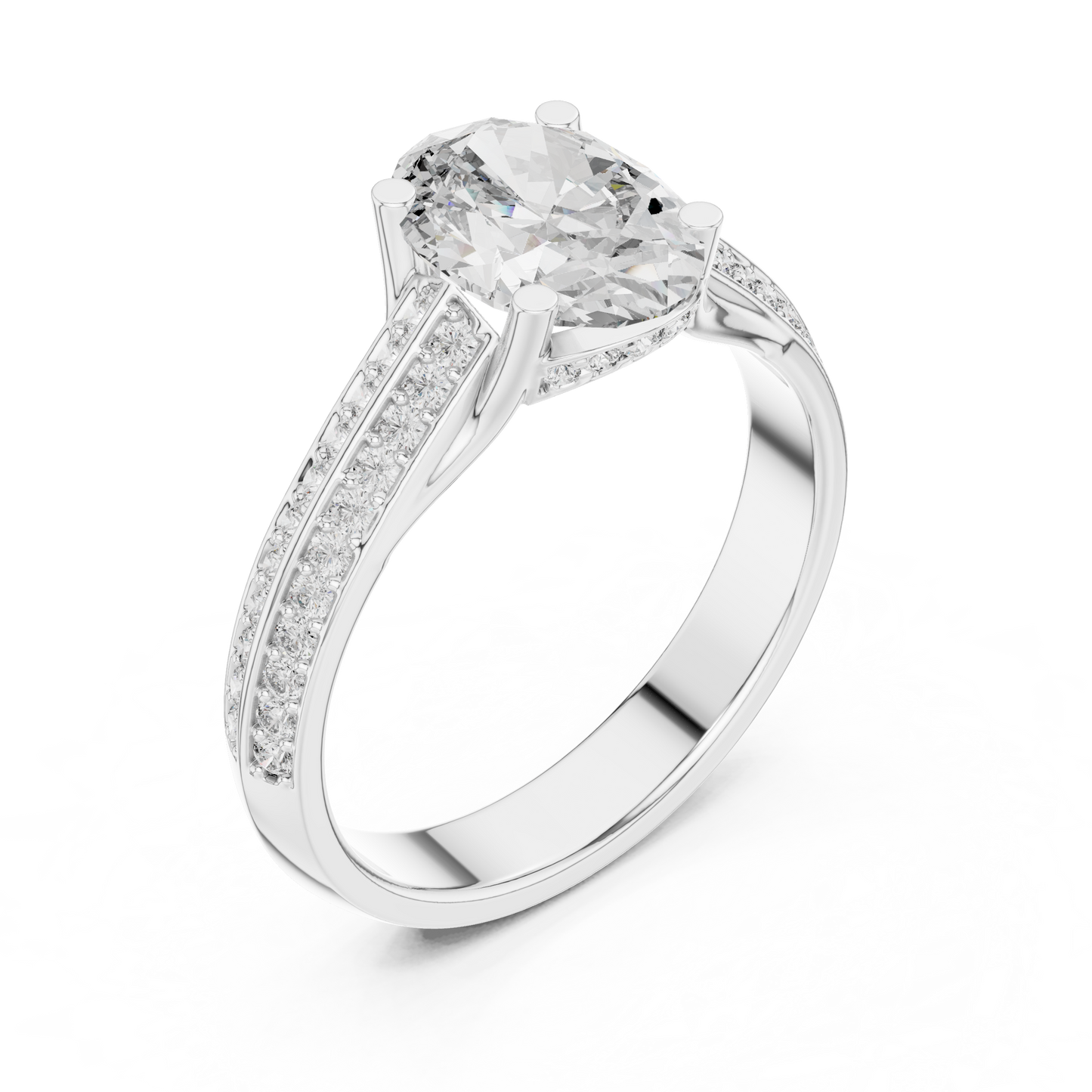 Mixed Shape Lab Grown Diamond Side Stone Ring
