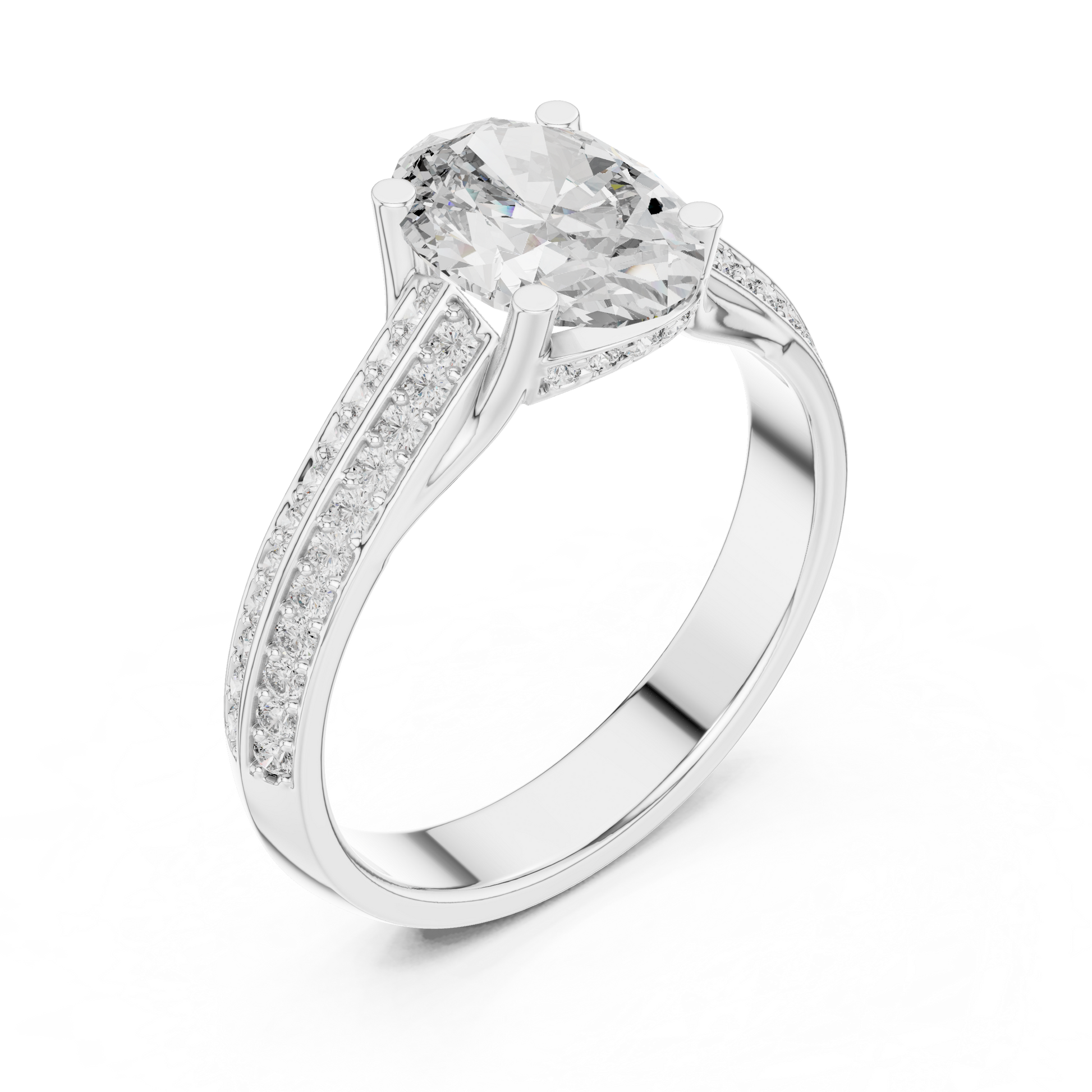 Mixed Shape Lab Grown Diamond Side Stone Ring