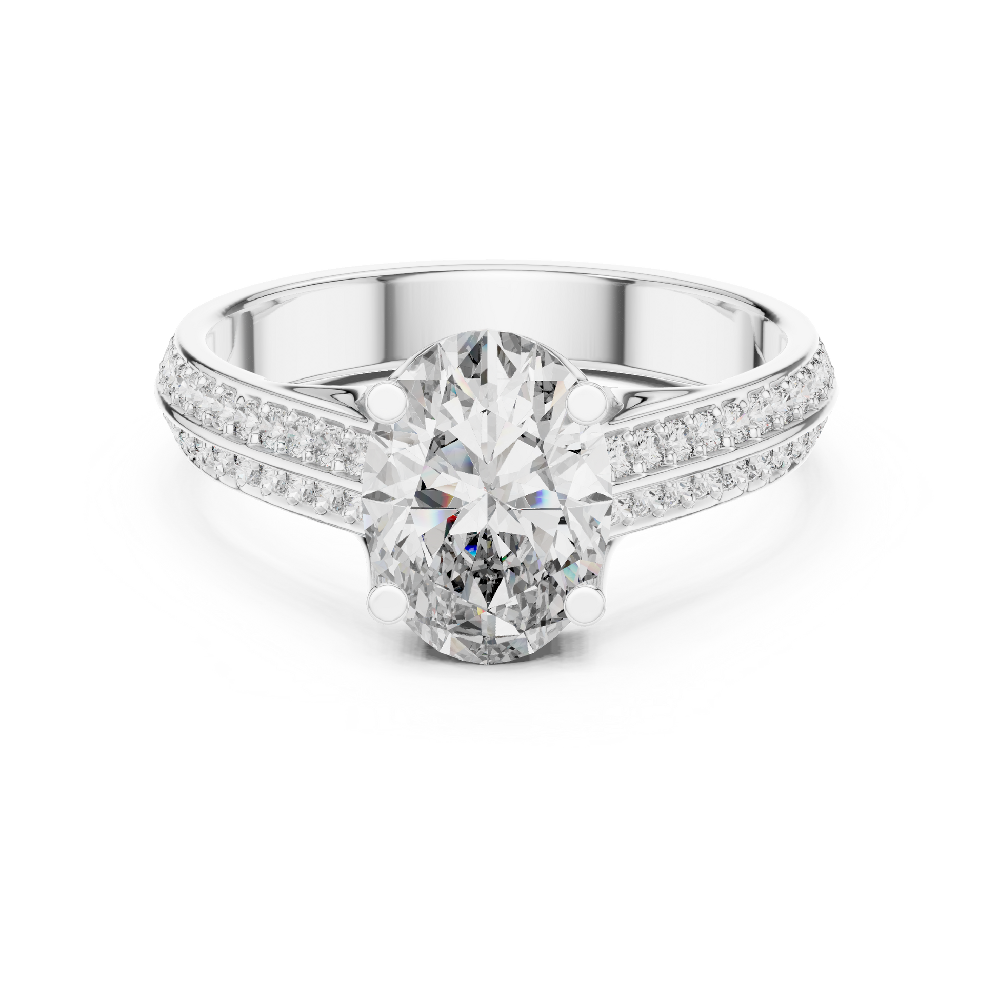 Mixed Shape Lab Grown Diamond Side Stone Ring