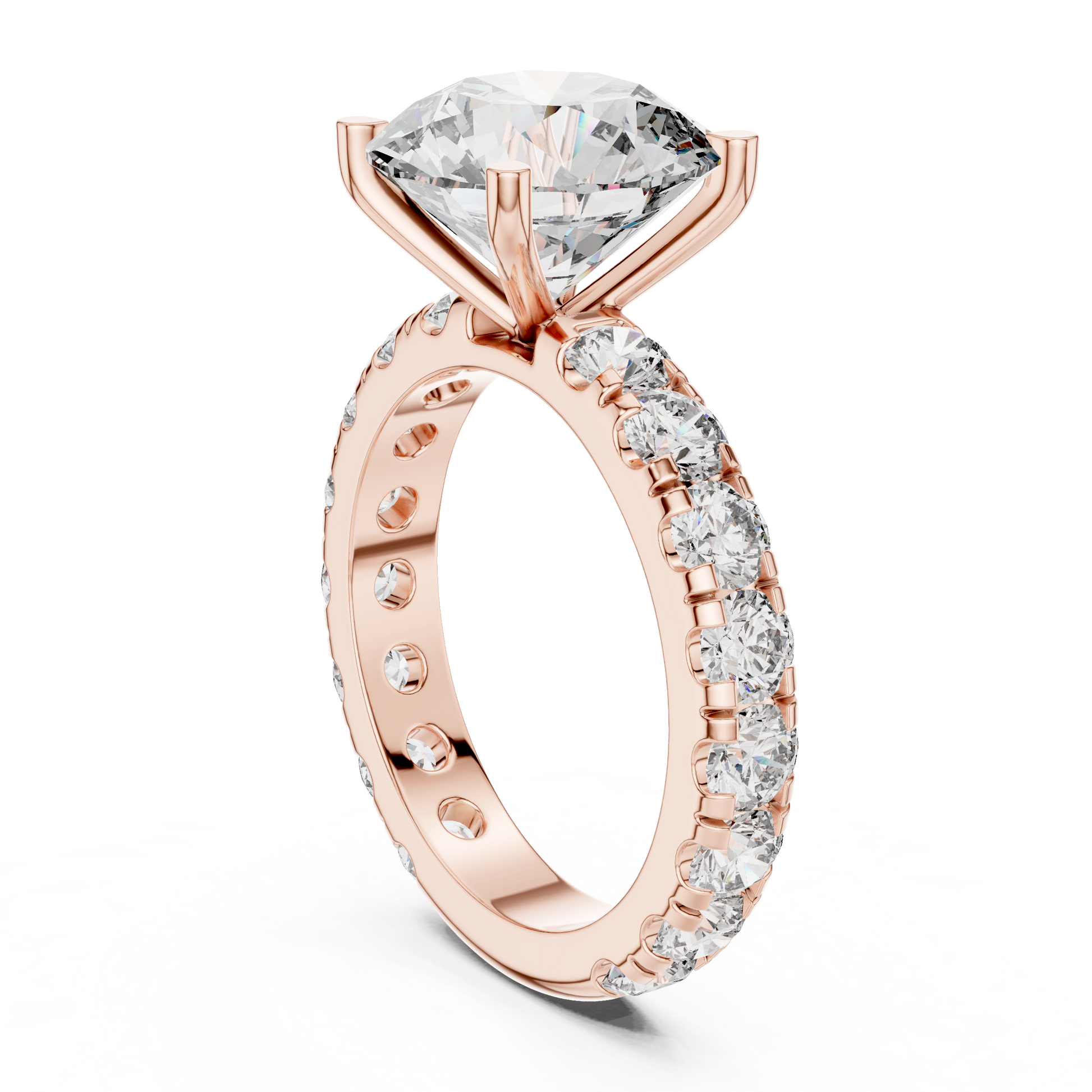 Round Pave Lab Grown Diamond Ring