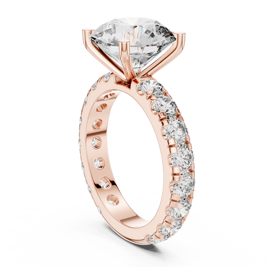 Round Pave Lab Grown Diamond Ring