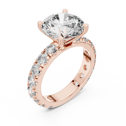 Round Pave Lab Grown Diamond Ring