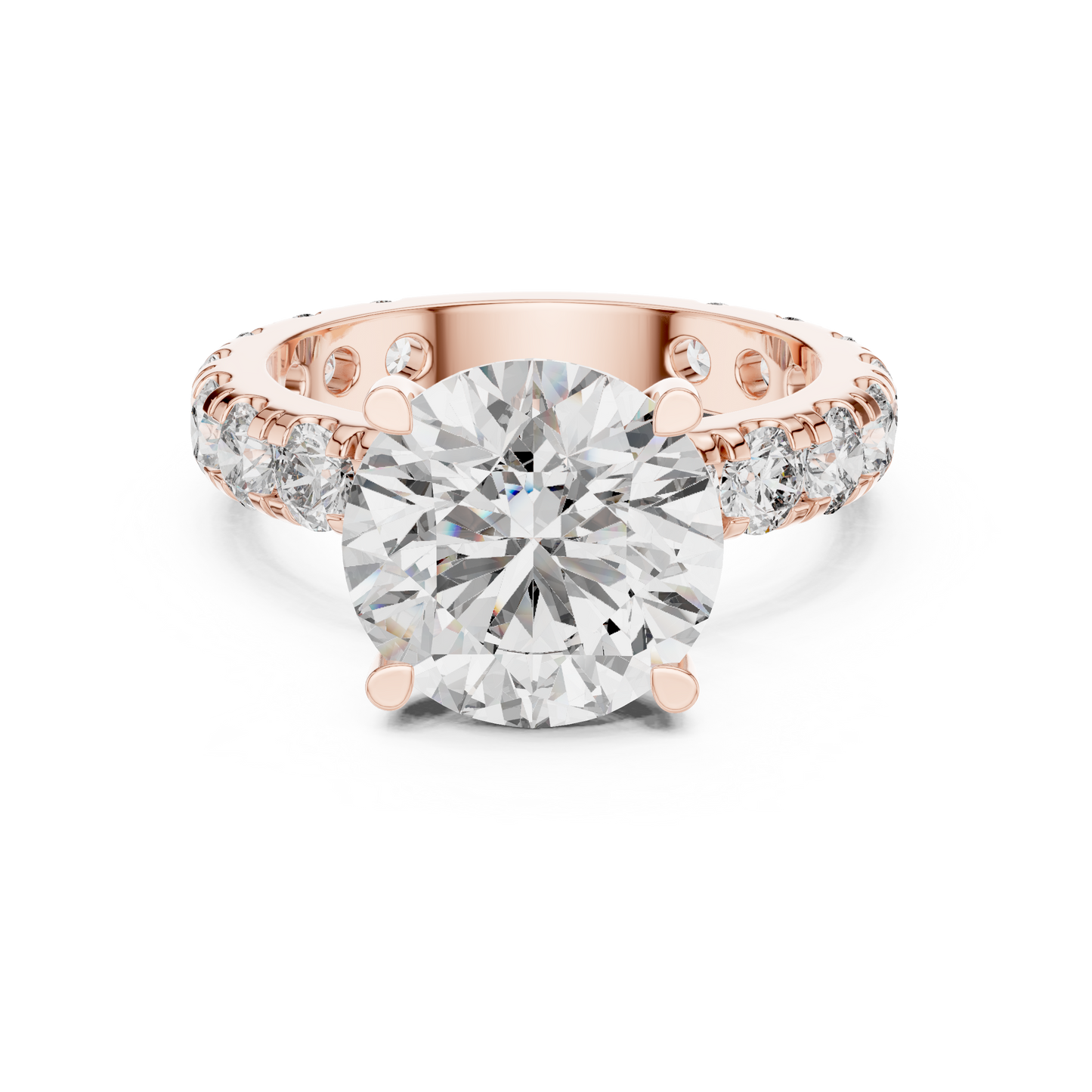 Round Pave Lab Grown Diamond Ring