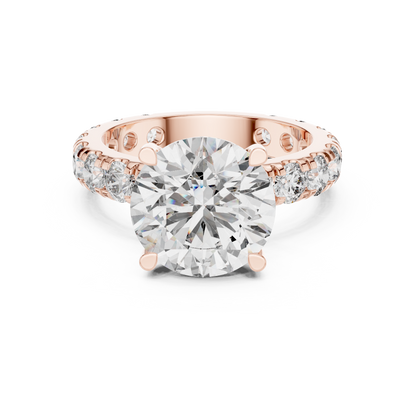 Round Pave Lab Grown Diamond Ring