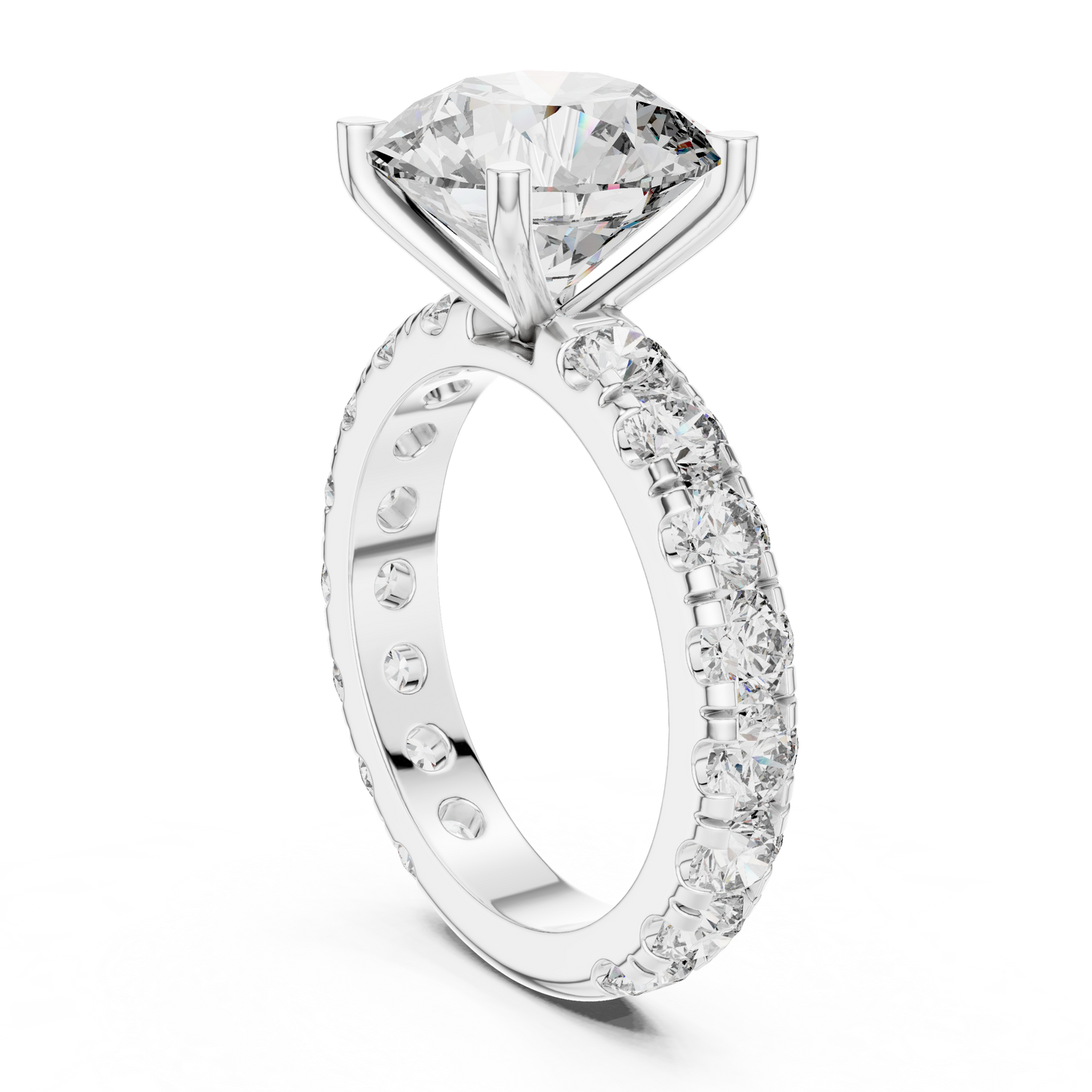 Round Pave Lab Grown Diamond Ring