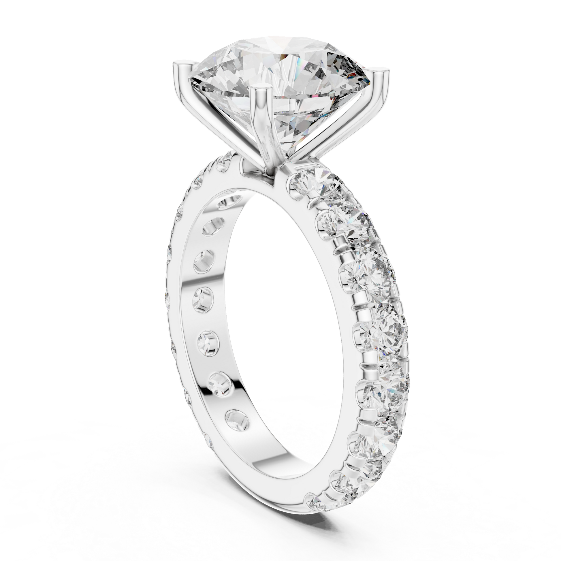 Round Pave Lab Grown Diamond Ring