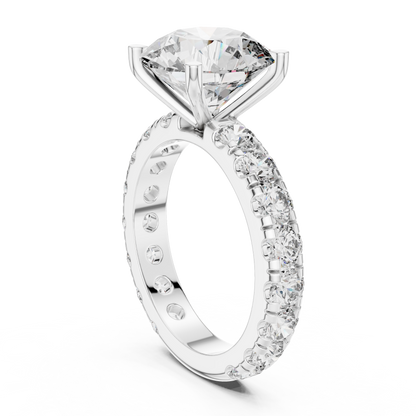 Round Pave Lab Grown Diamond Ring