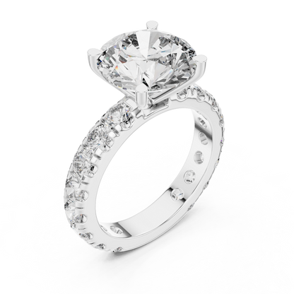 Round Pave Lab Grown Diamond Ring