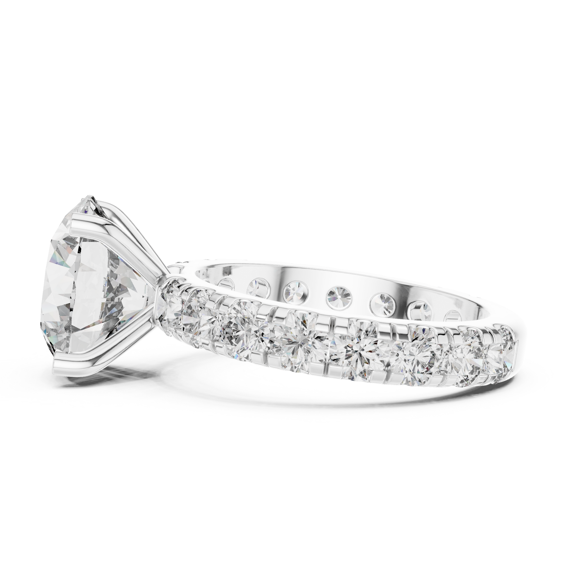 Round Pave Lab Grown Diamond Ring