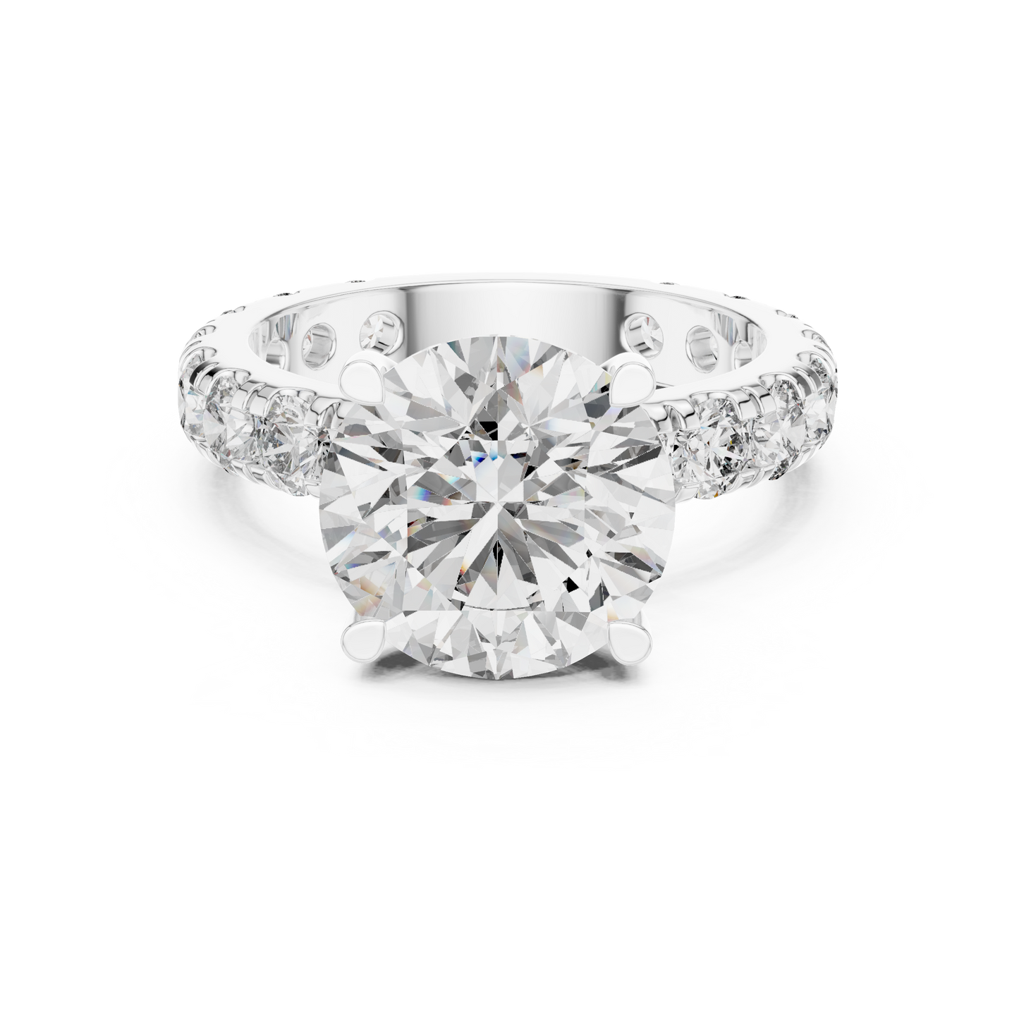 Round Pave Lab Grown Diamond Ring