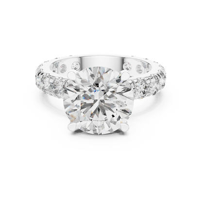 Round Pave Lab Grown Diamond Ring