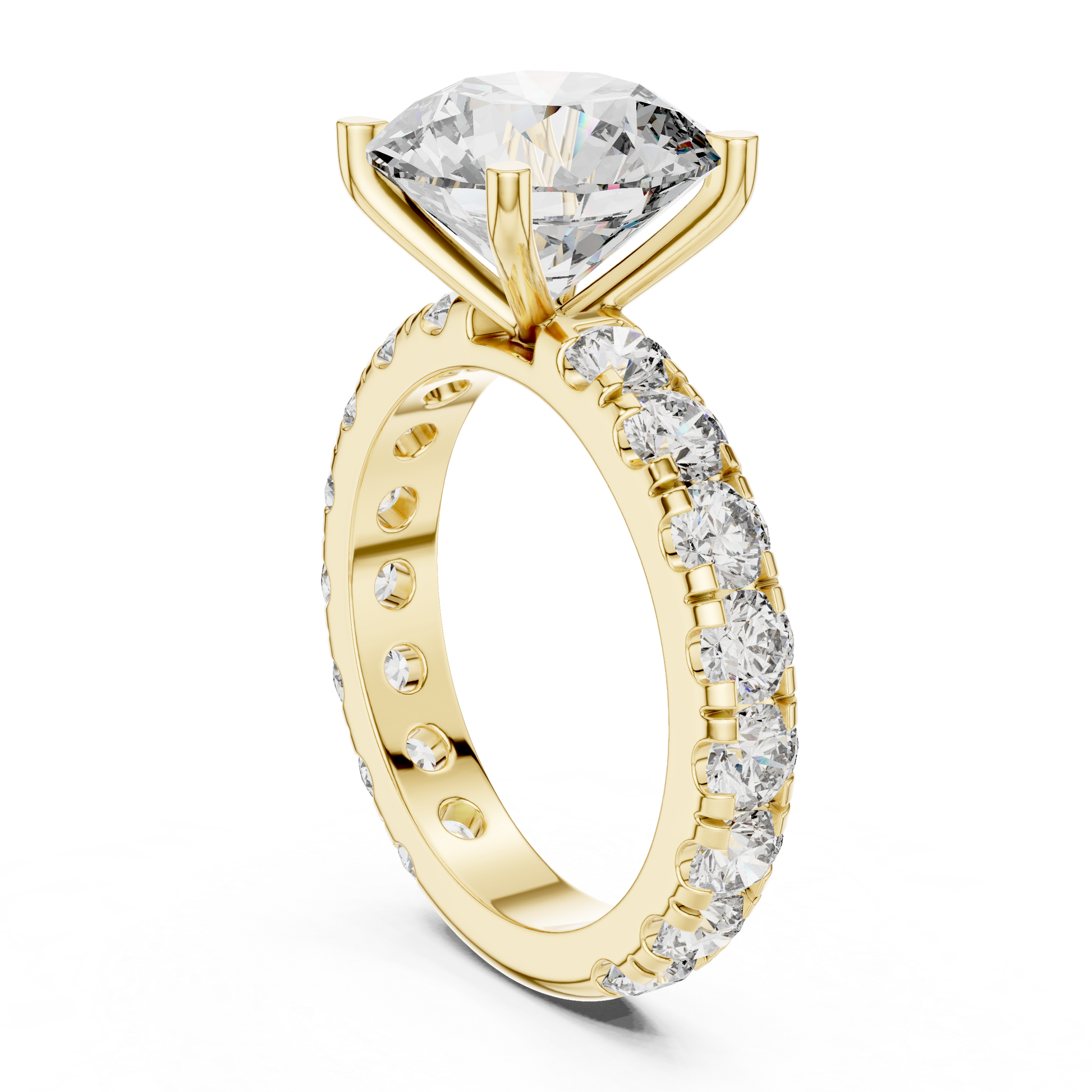 Round Pave Lab Grown Diamond Ring