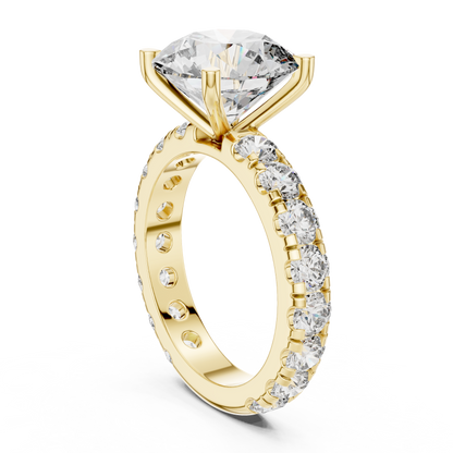Round Pave Lab Grown Diamond Ring