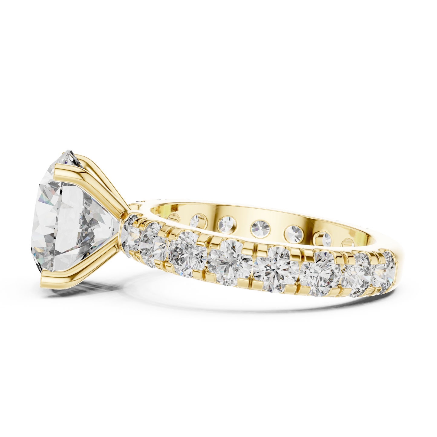 Round Pave Lab Grown Diamond Ring