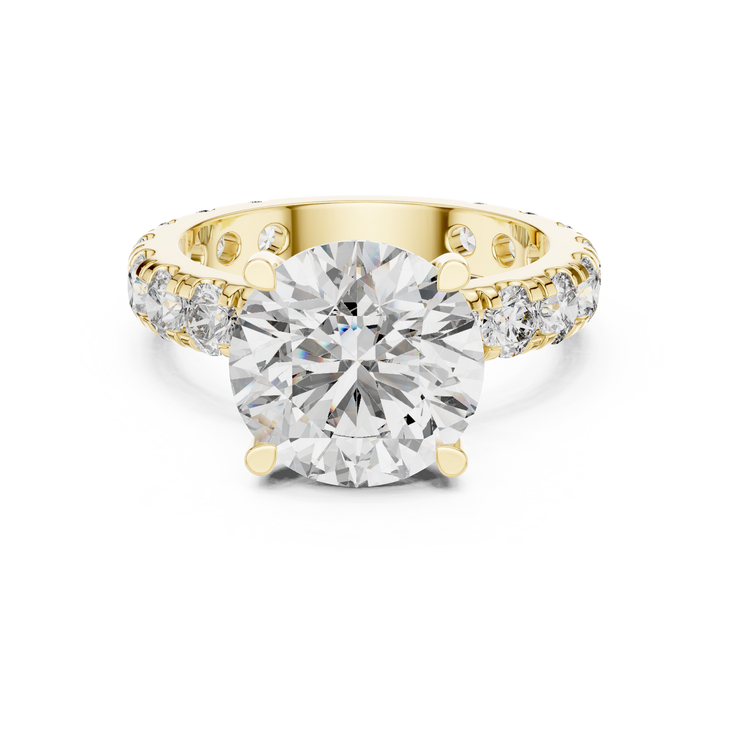 Round Pave Lab Grown Diamond Ring