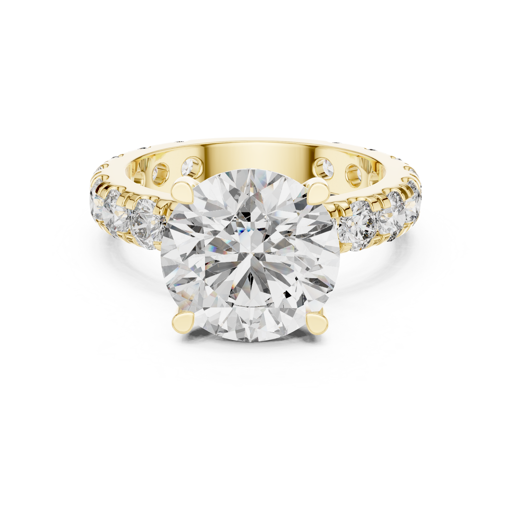 Round Pave Lab Grown Diamond Ring