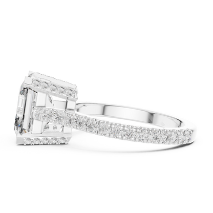Mixed Shape Lab Grown Diamond Halo Ring