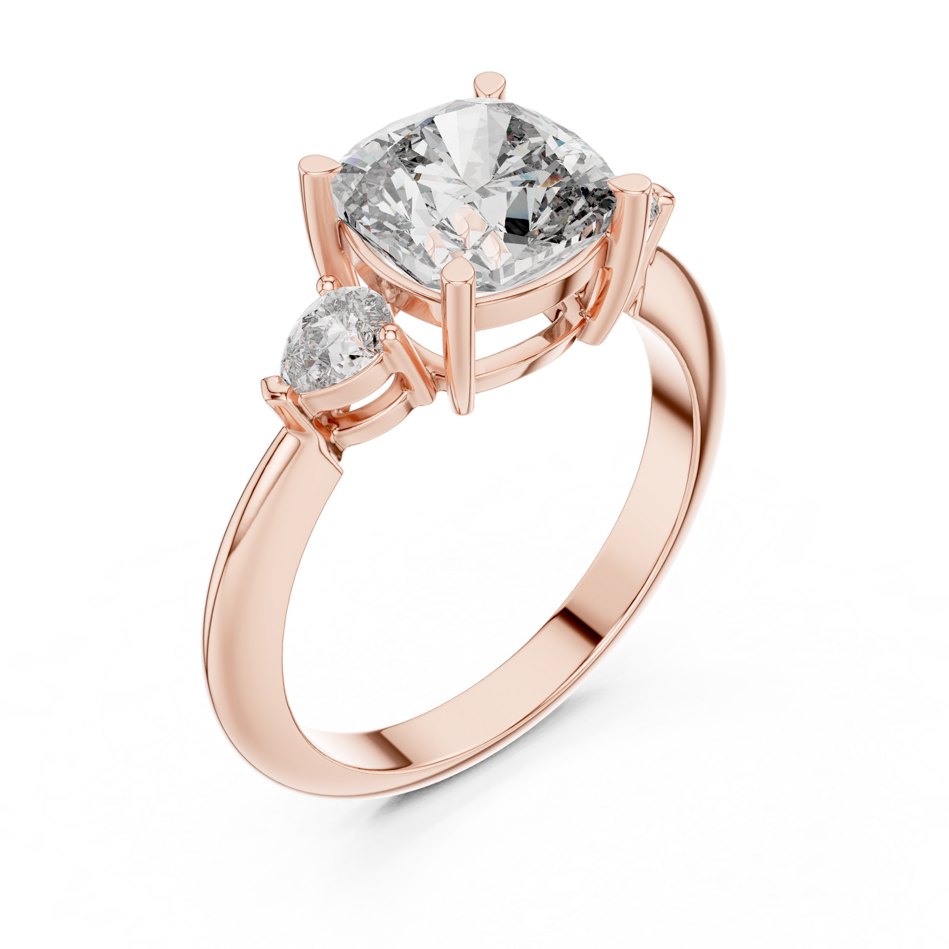 Mixed Shape Lab Grown Diamond Side Stone Ring