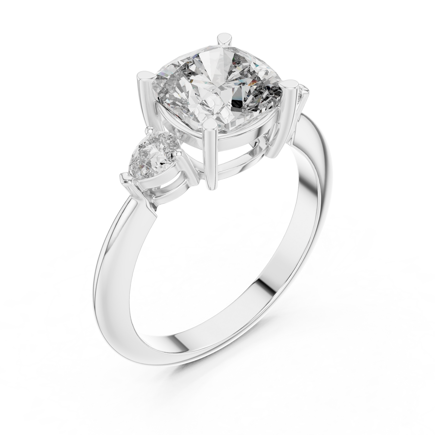 Mixed Shape Lab Grown Diamond Side Stone Ring