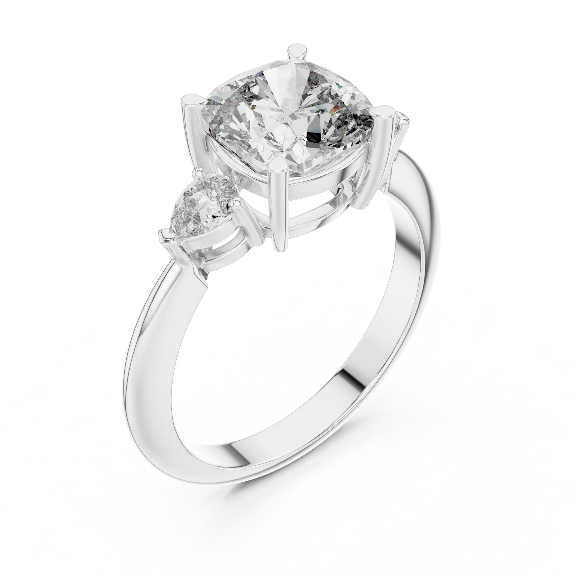 Mixed Shape Lab Grown Diamond Side Stone Ring