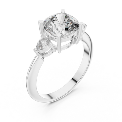 Mixed Shape Lab Grown Diamond Side Stone Ring