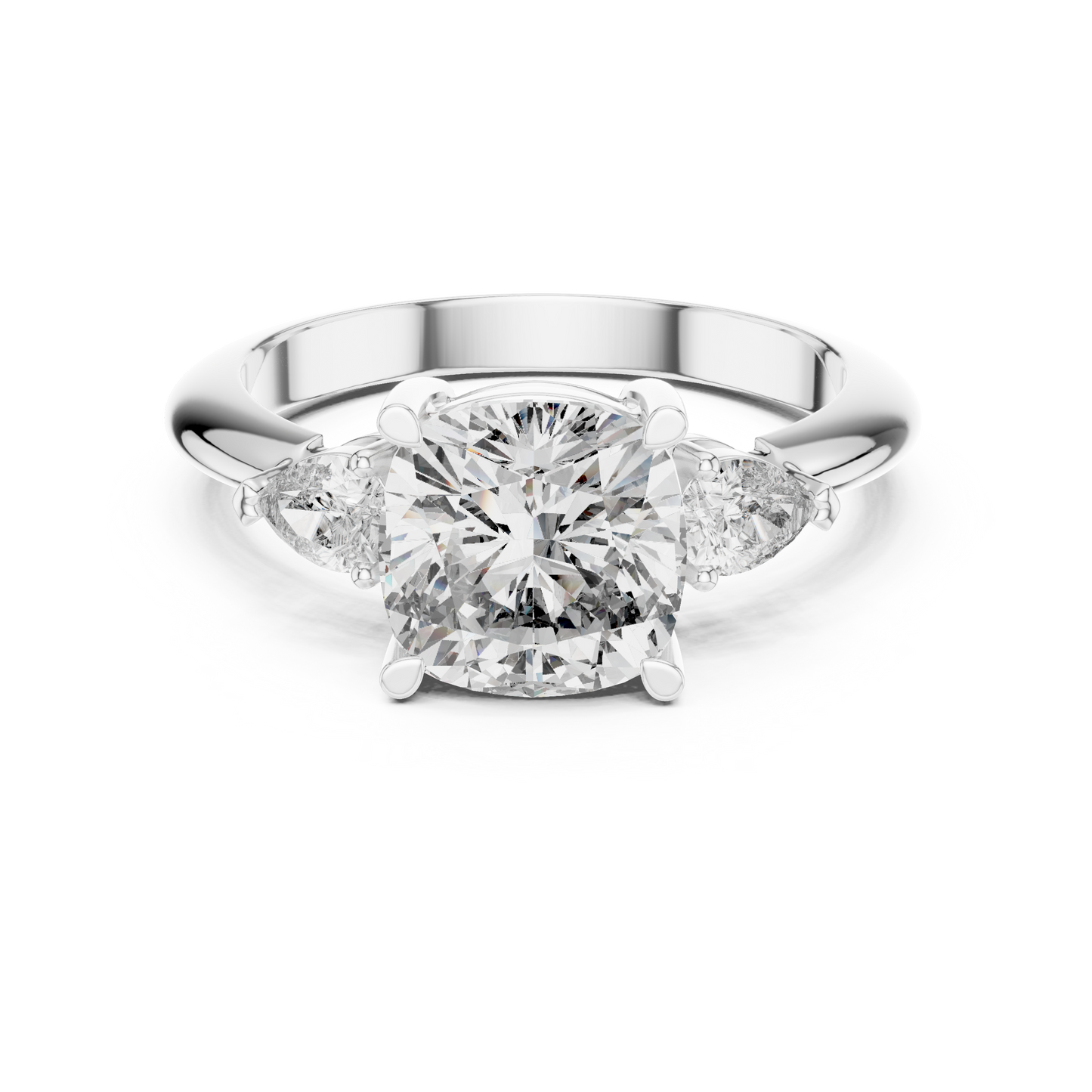 Mixed Shape Lab Grown Diamond Side Stone Ring