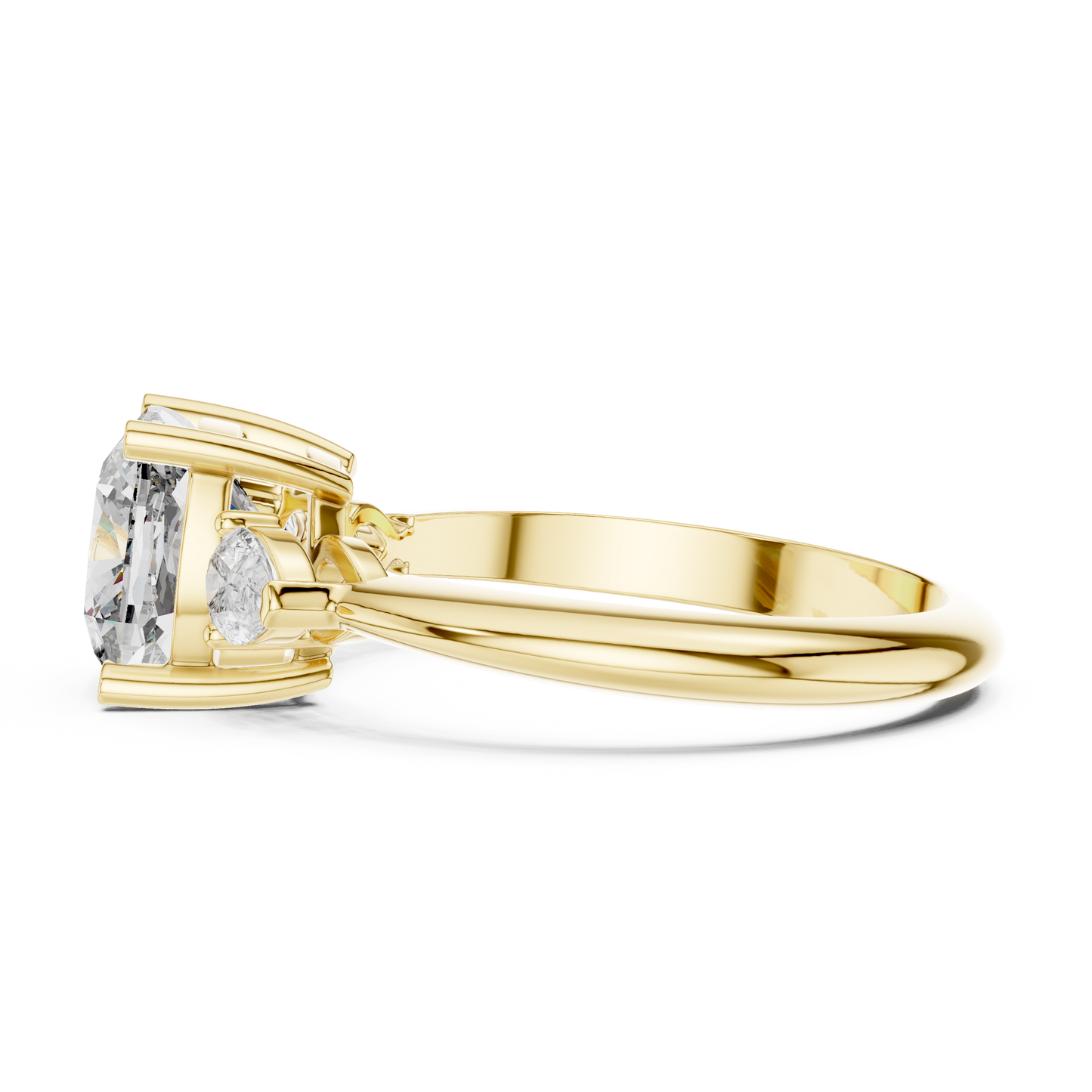 Mixed Shape Lab Grown Diamond Side Stone Ring