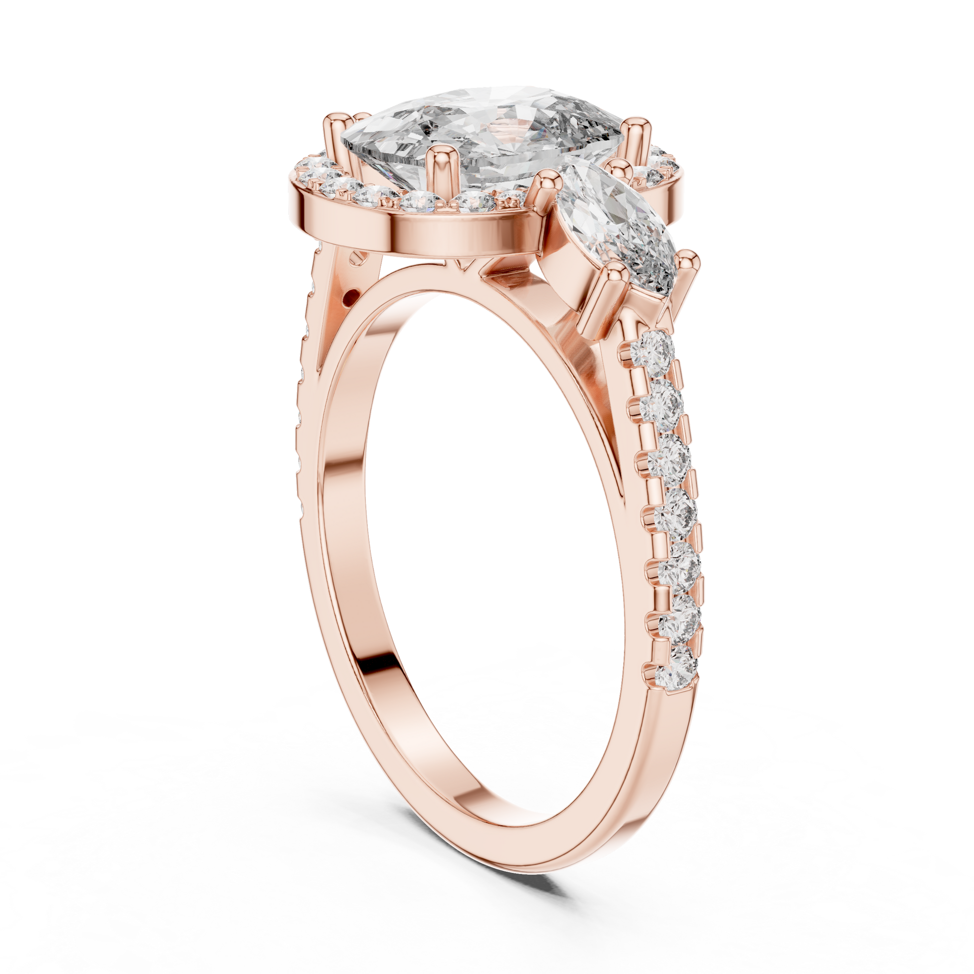 Mixed Shape Lab Grown Diamond Halo Ring