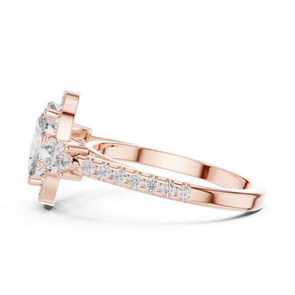 Mixed Shape Lab Grown Diamond Halo Ring
