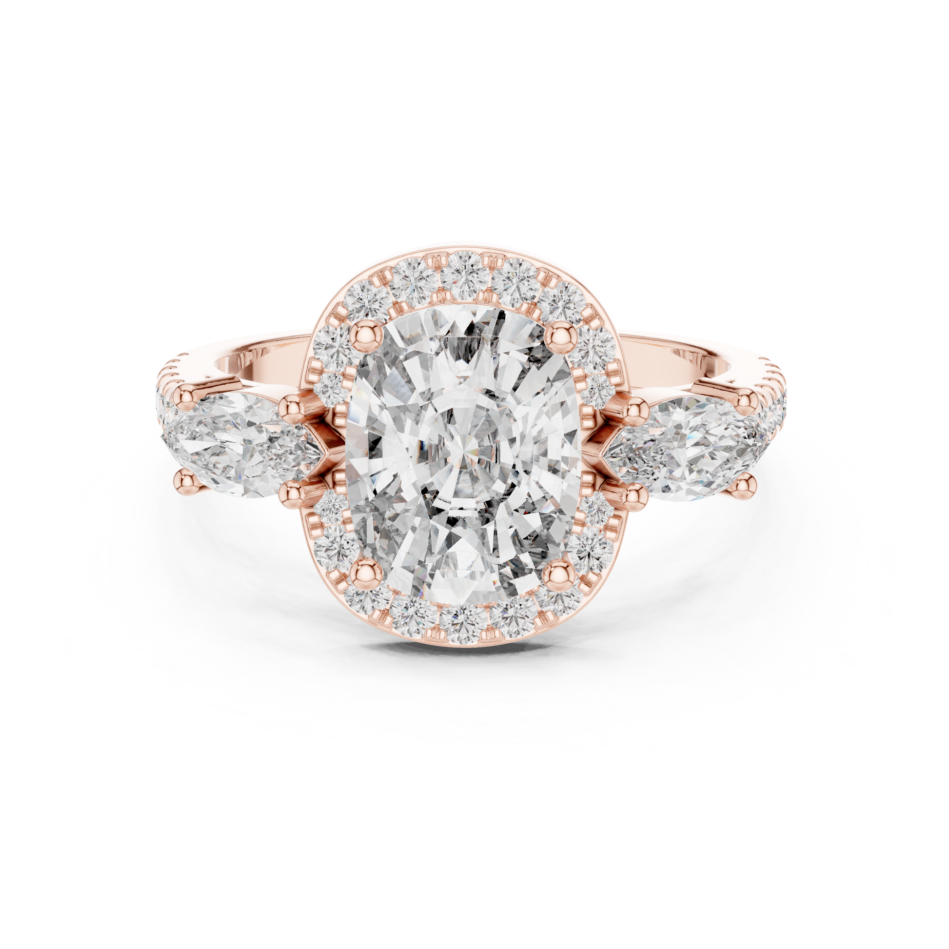 Mixed Shape Lab Grown Diamond Halo Ring