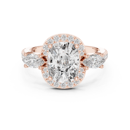 Mixed Shape Lab Grown Diamond Halo Ring
