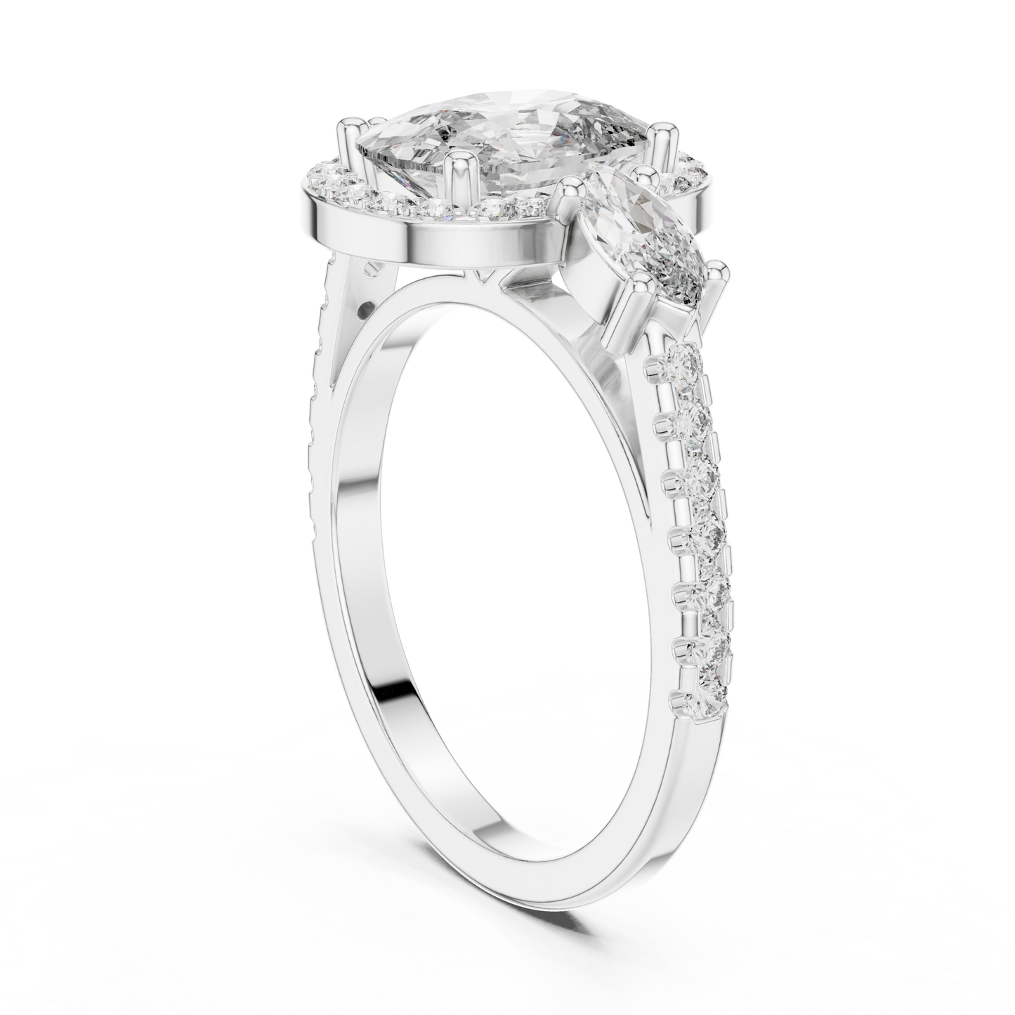 Mixed Shape Lab Grown Diamond Halo Ring