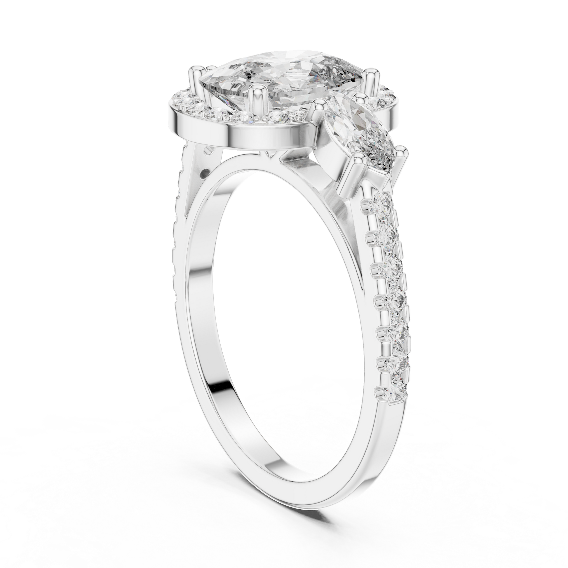 Mixed Shape Lab Grown Diamond Halo Ring