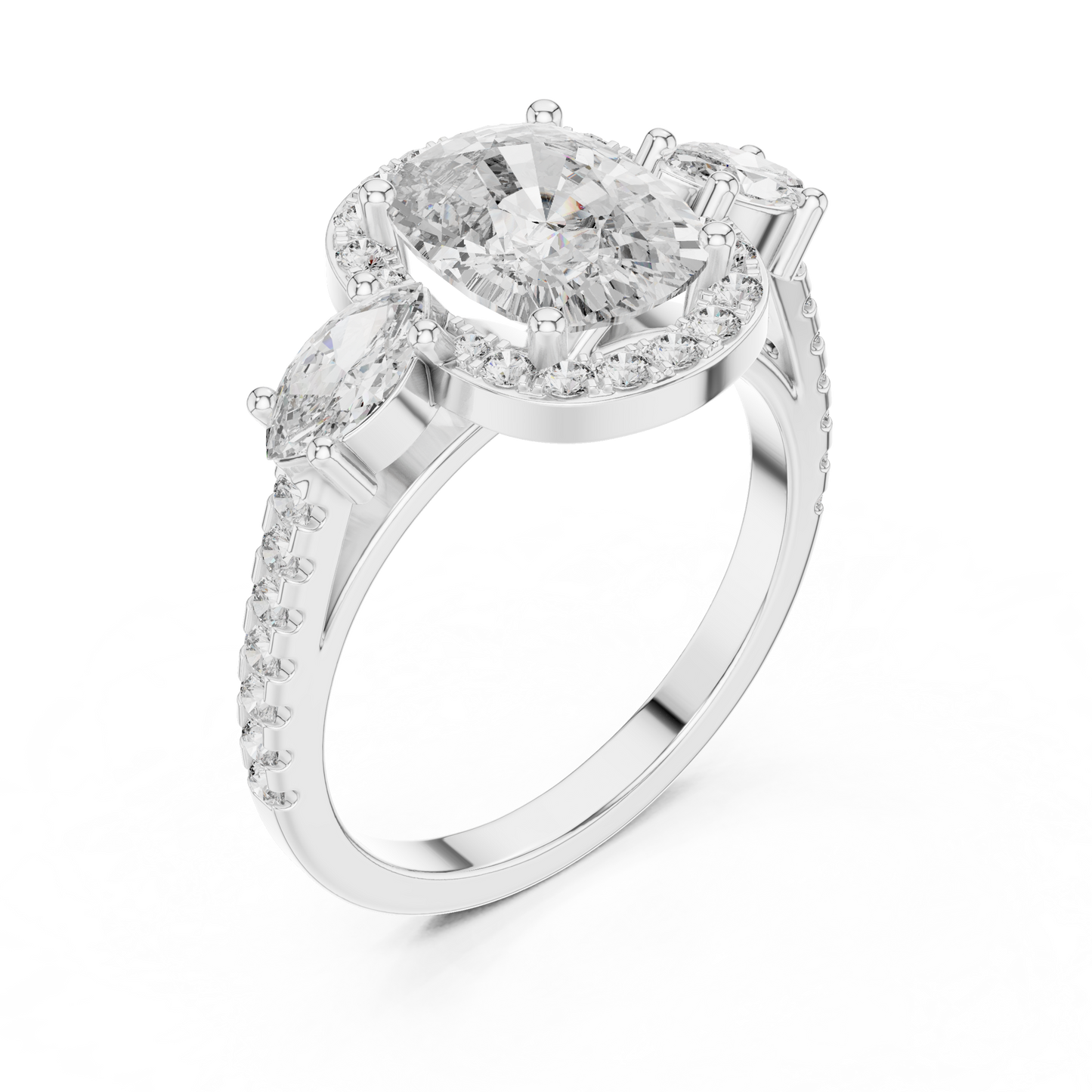 Mixed Shape Lab Grown Diamond Halo Ring