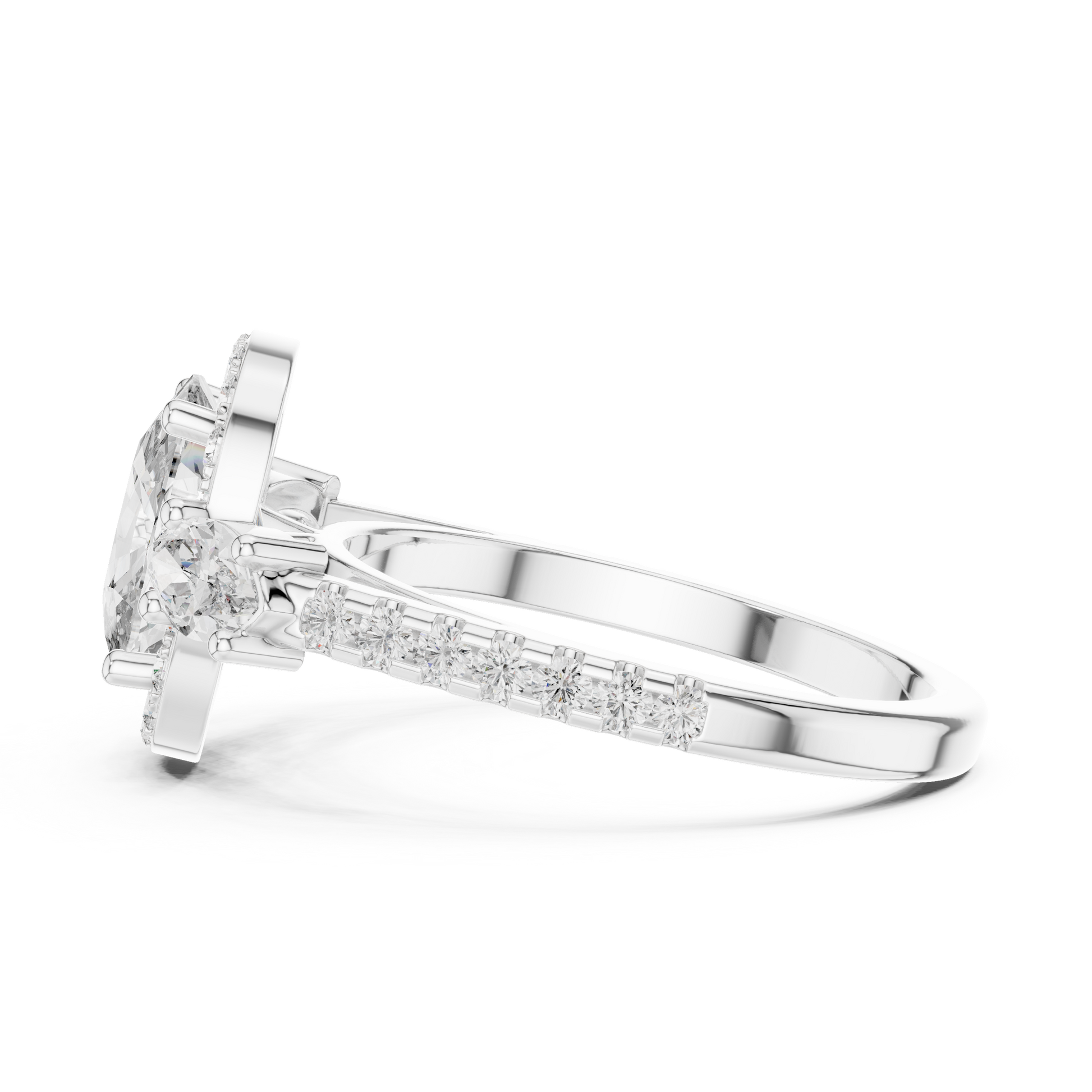 Mixed Shape Lab Grown Diamond Halo Ring