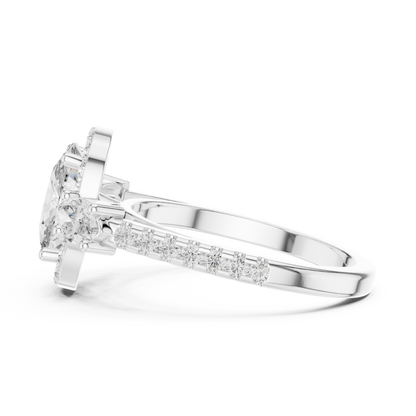 Mixed Shape Lab Grown Diamond Halo Ring