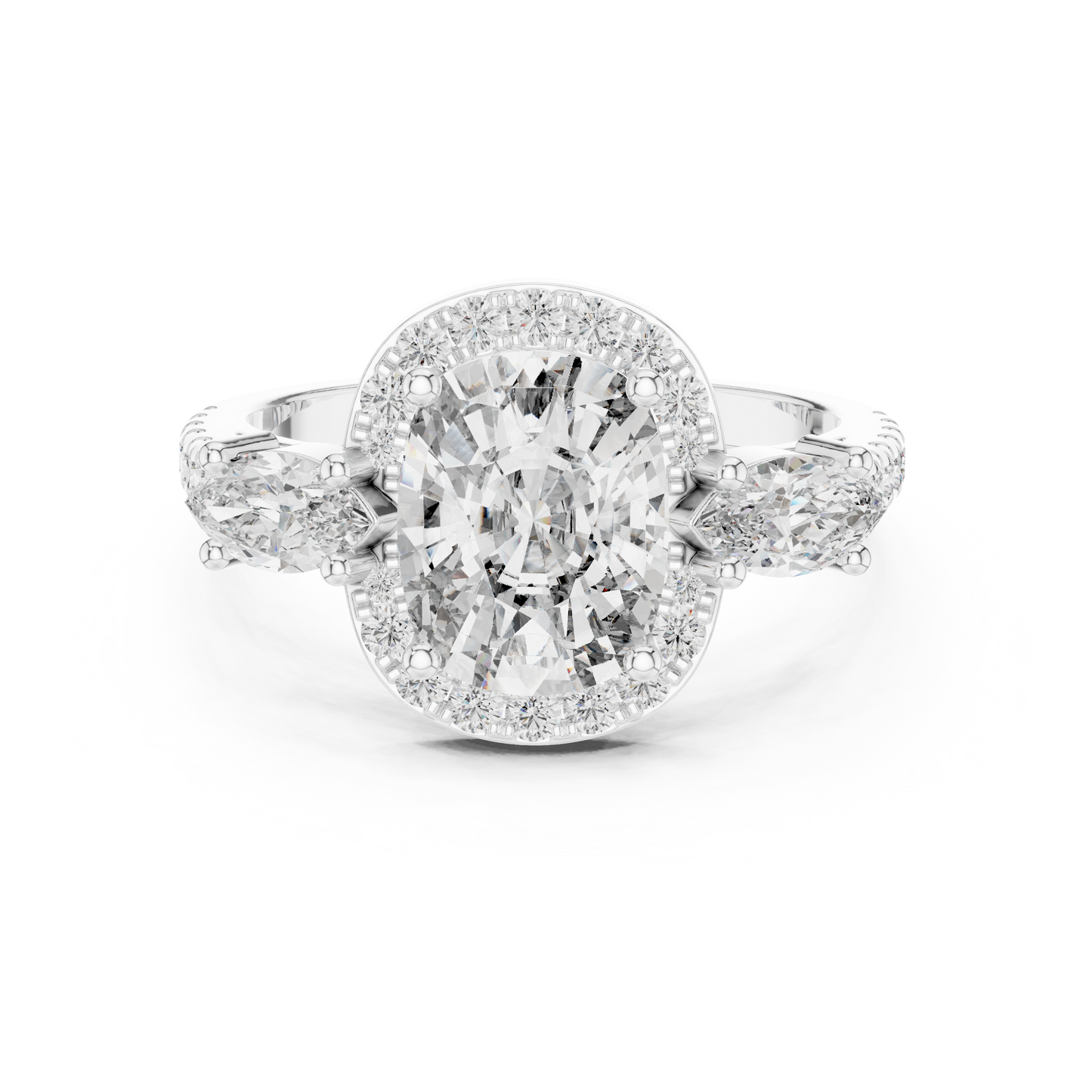 Mixed Shape Lab Grown Diamond Halo Ring