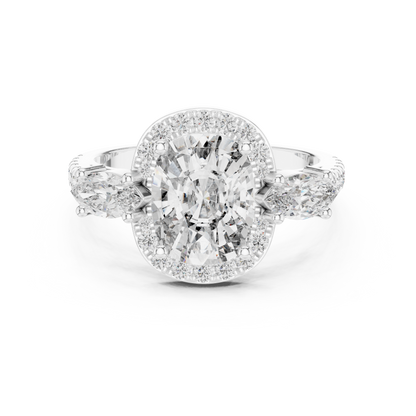 Mixed Shape Lab Grown Diamond Halo Ring