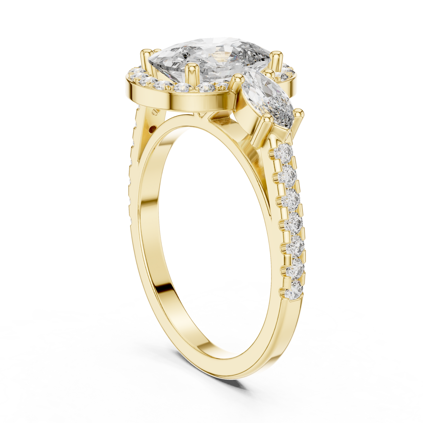 Mixed Shape Lab Grown Diamond Halo Ring