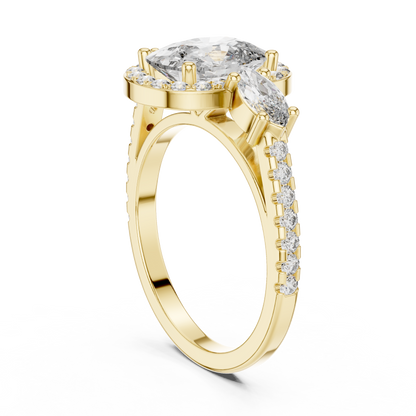 Mixed Shape Lab Grown Diamond Halo Ring