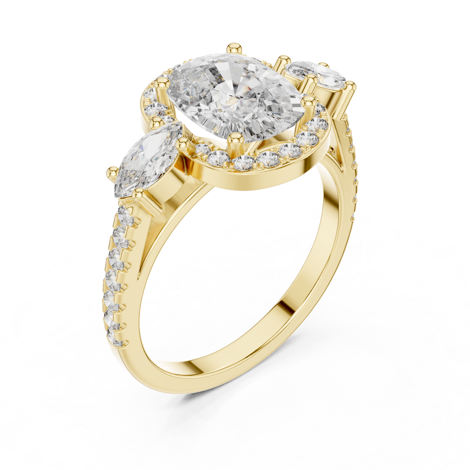 Mixed Shape Lab Grown Diamond Halo Ring