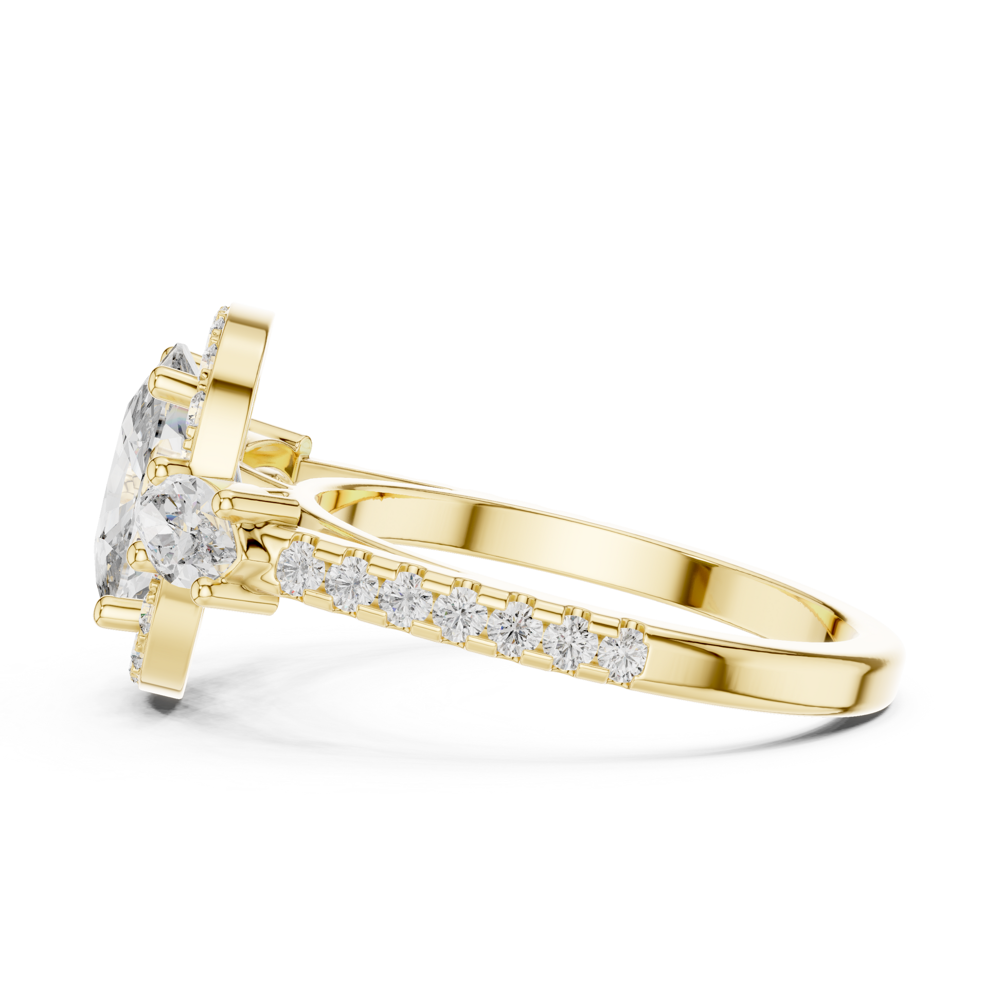 Mixed Shape Lab Grown Diamond Halo Ring