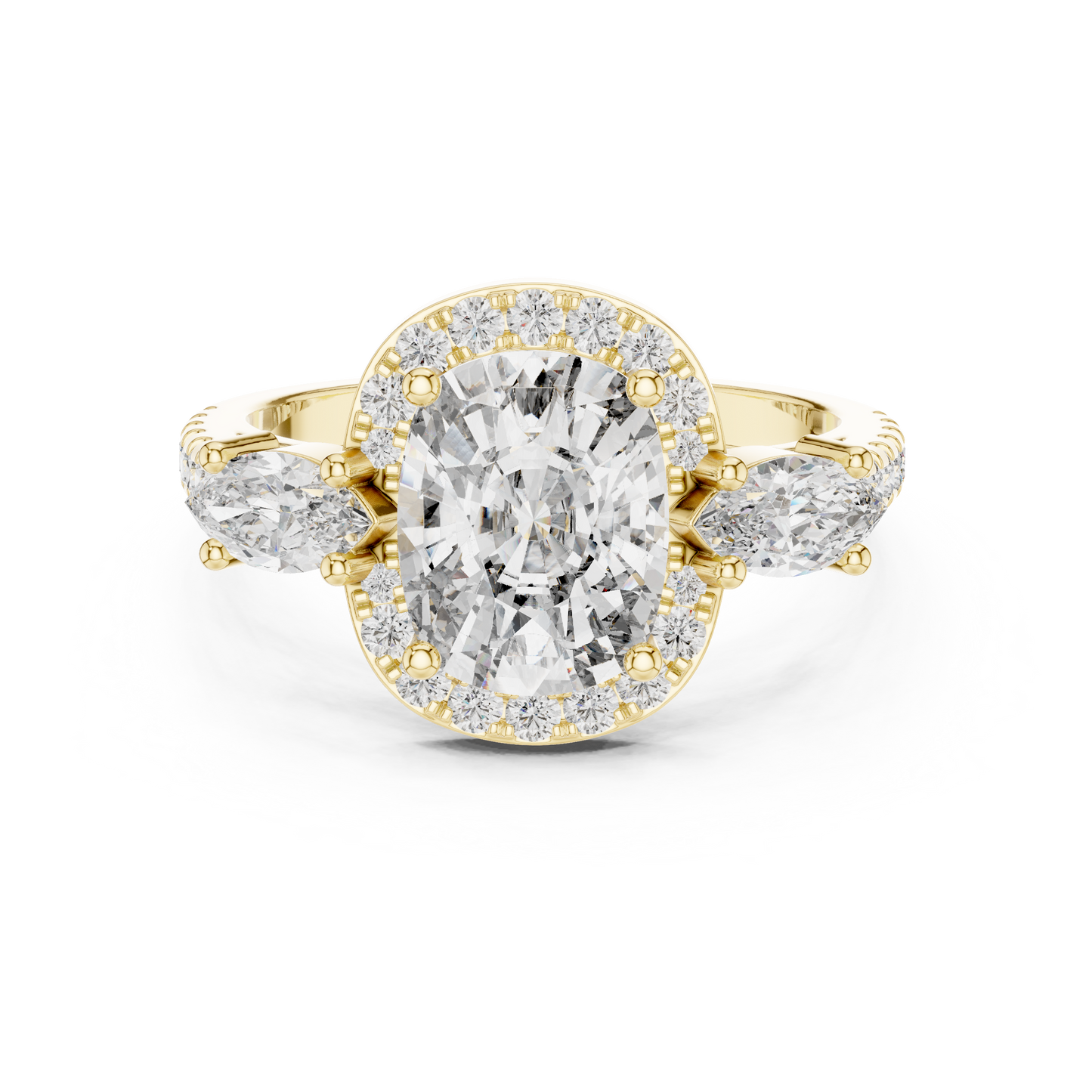 Mixed Shape Lab Grown Diamond Halo Ring