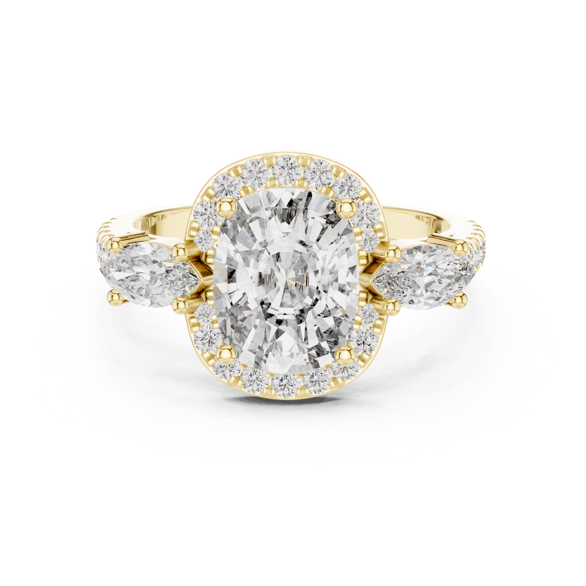 Mixed Shape Lab Grown Diamond Halo Ring