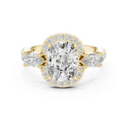 Mixed Shape Lab Grown Diamond Halo Ring