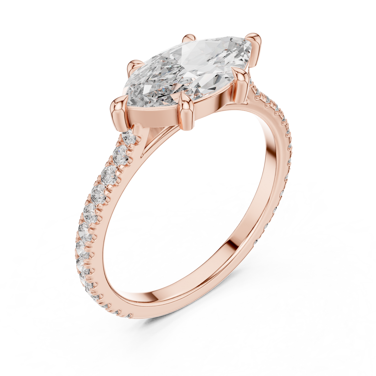 Mixed Shape Lab Grown Diamond Side Stone Ring